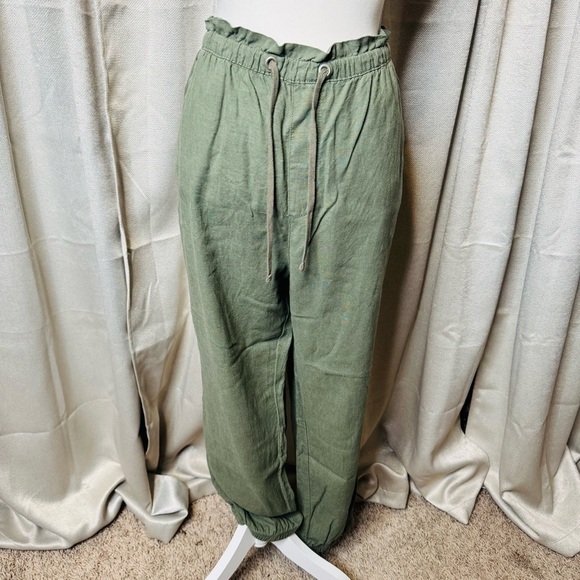Sage Green Relaxed Fit Trousers with Adjustable Waist Size 2X - Picture 2 of 10